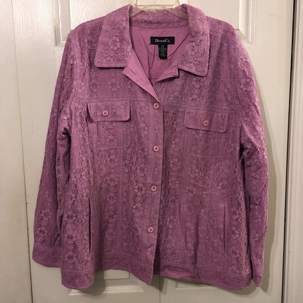 Denim&Co. Lavender Lace Jacket